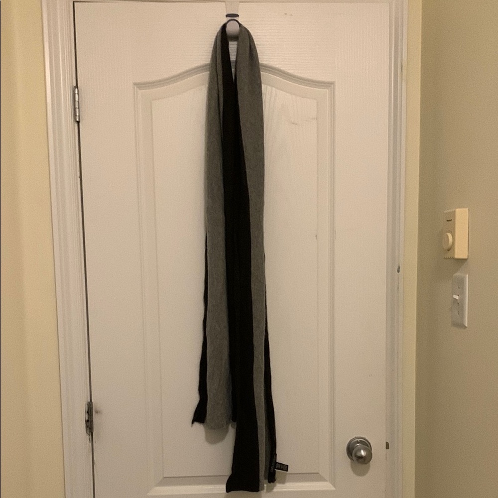 Chic Brown and Gray 100% Cashmere Unisex Scarf